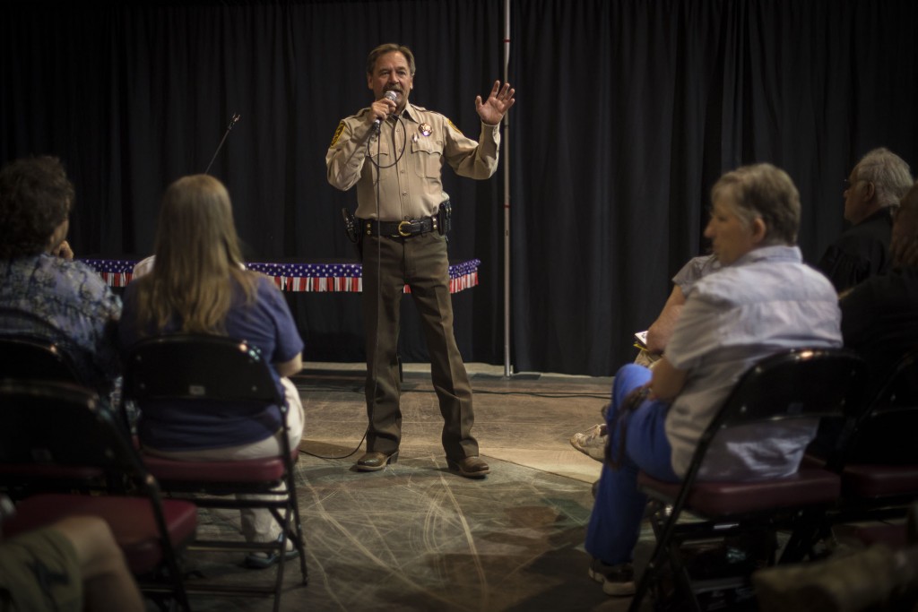 Yavapai County Sheriff Scott Mascher speaks about second amendment rights. (Photo by Jim Tuttle/News21)